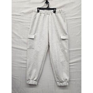 Express Cargo‎ Jogger Pants Light Grey Heather High Rise Sweatpants Large NEW